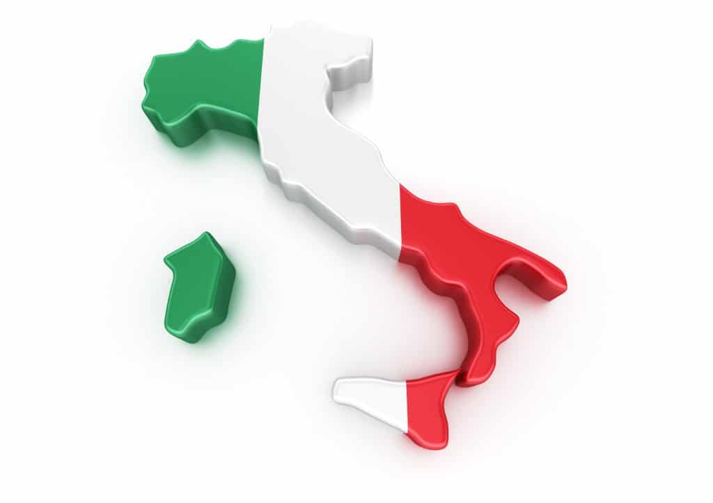 3d rendering of Italy isolated