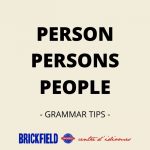 PERSON, PERSONS, PEOPLE.- Grammar Tips