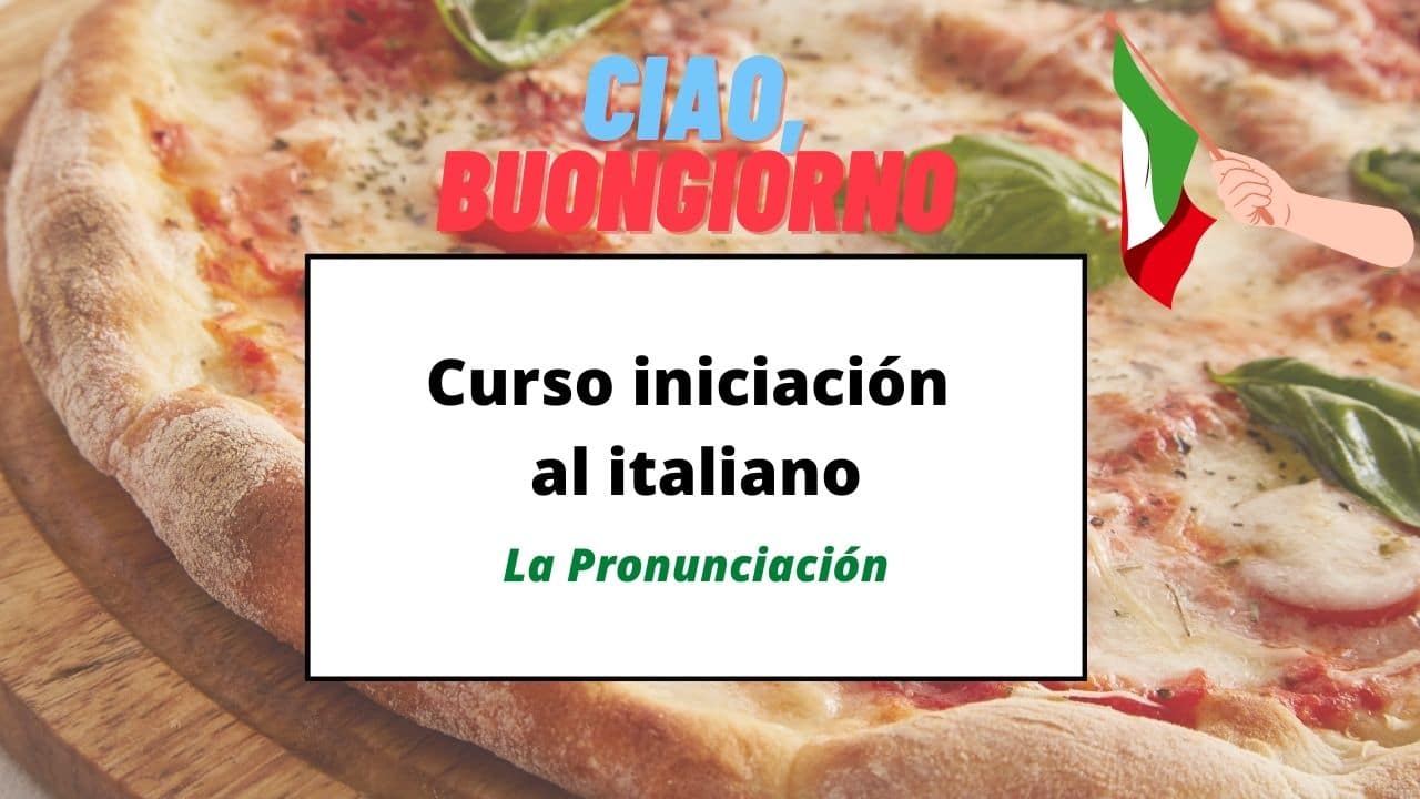 pizza y texto: Curso iniciación al italiano